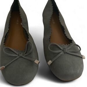 Nautica Women's Gray Scalloped Flats with Bow